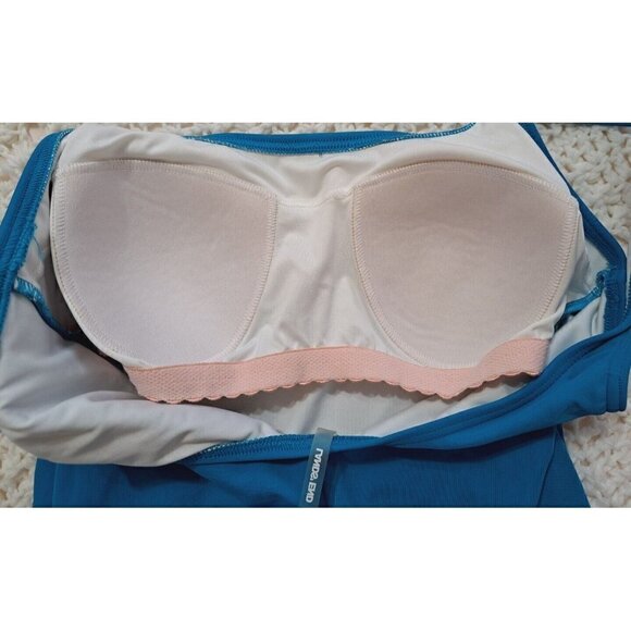 Lands' End Woman's 12 Turquoise Square Neck Fully Lined Classic Tank Swim Suit - Picture 4 of 9